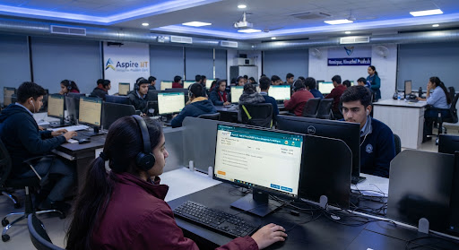 Candidates taking the computer-based BOH test in the Hamirpur CBT lab
