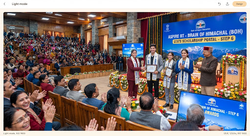 BOH merit list felicitation ceremony in the packed Dharamshala auditorium